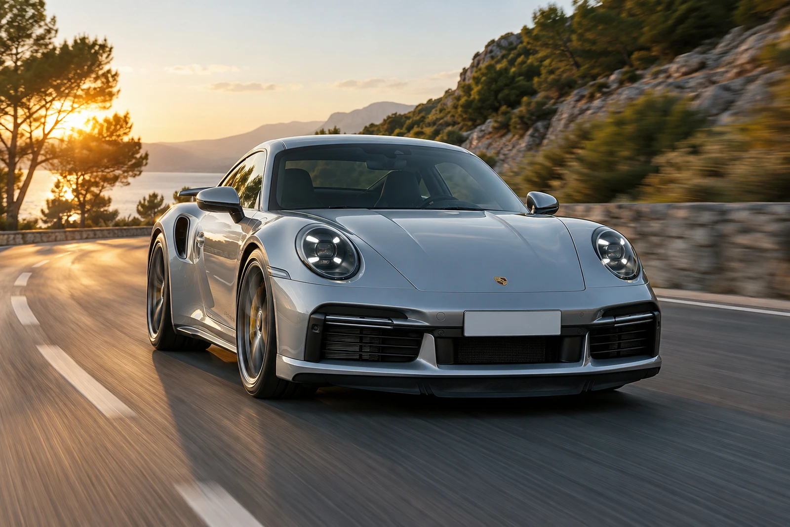 АВТО 1008018 Порше 911 ТурбоS серебристый Шоссе