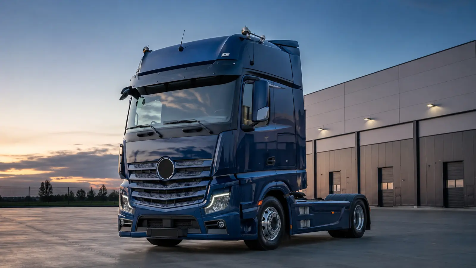 АВТО 1000305 синий Mercedes-Benz Actros у терминала