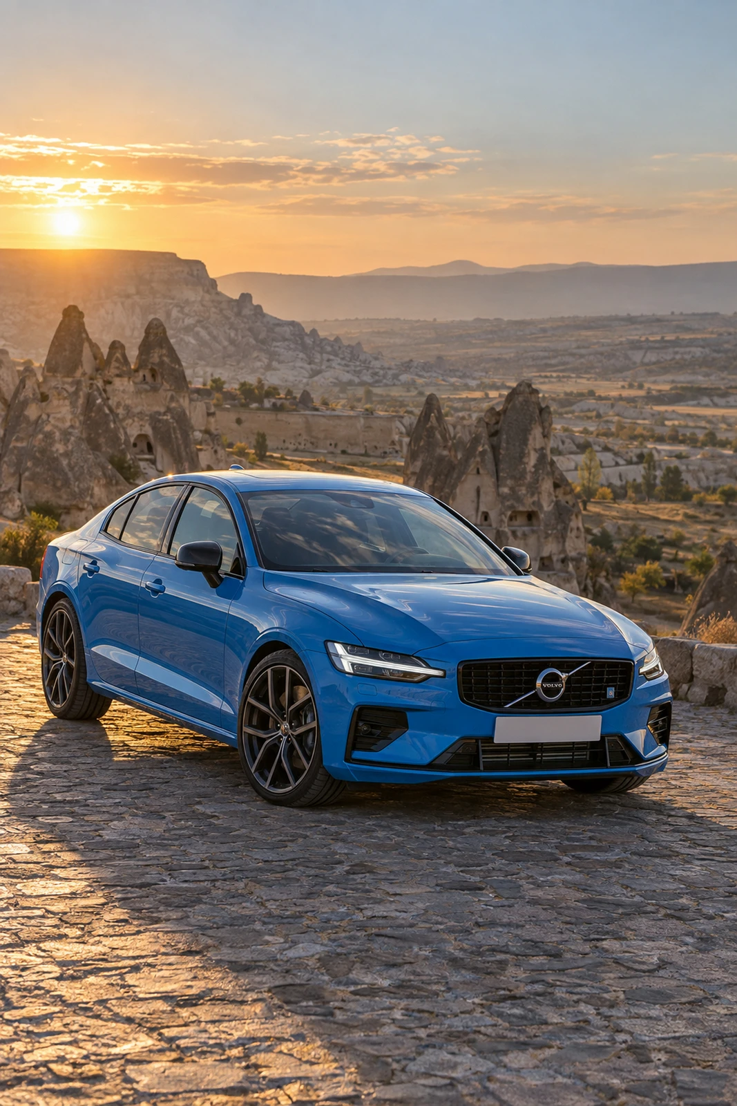 АВТО 1008649 Вольво S60 Polestar голубой Каппадокийская каменная дорога