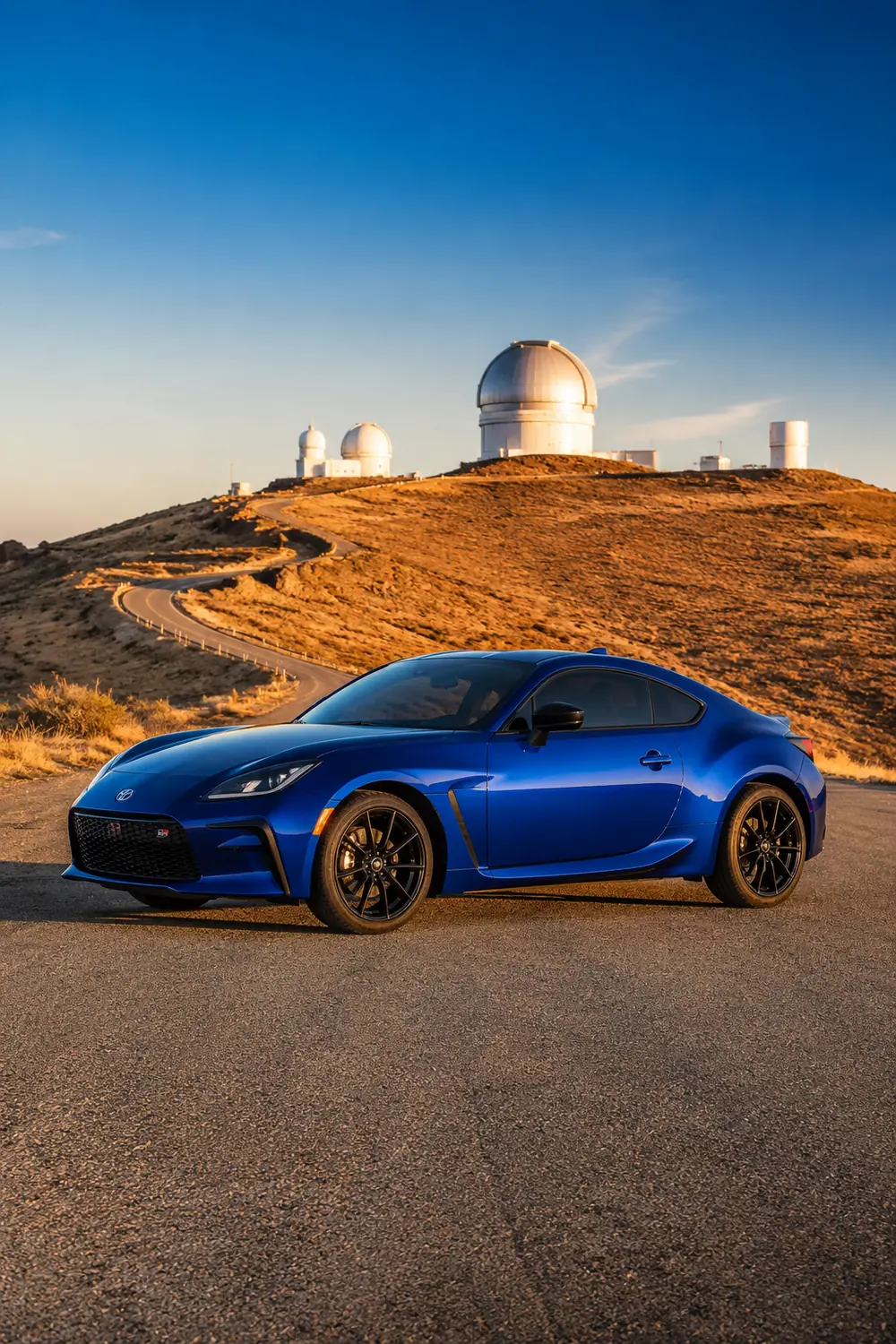 АВТО 1003755 синий Toyota GR86 у пустынной обсерватории