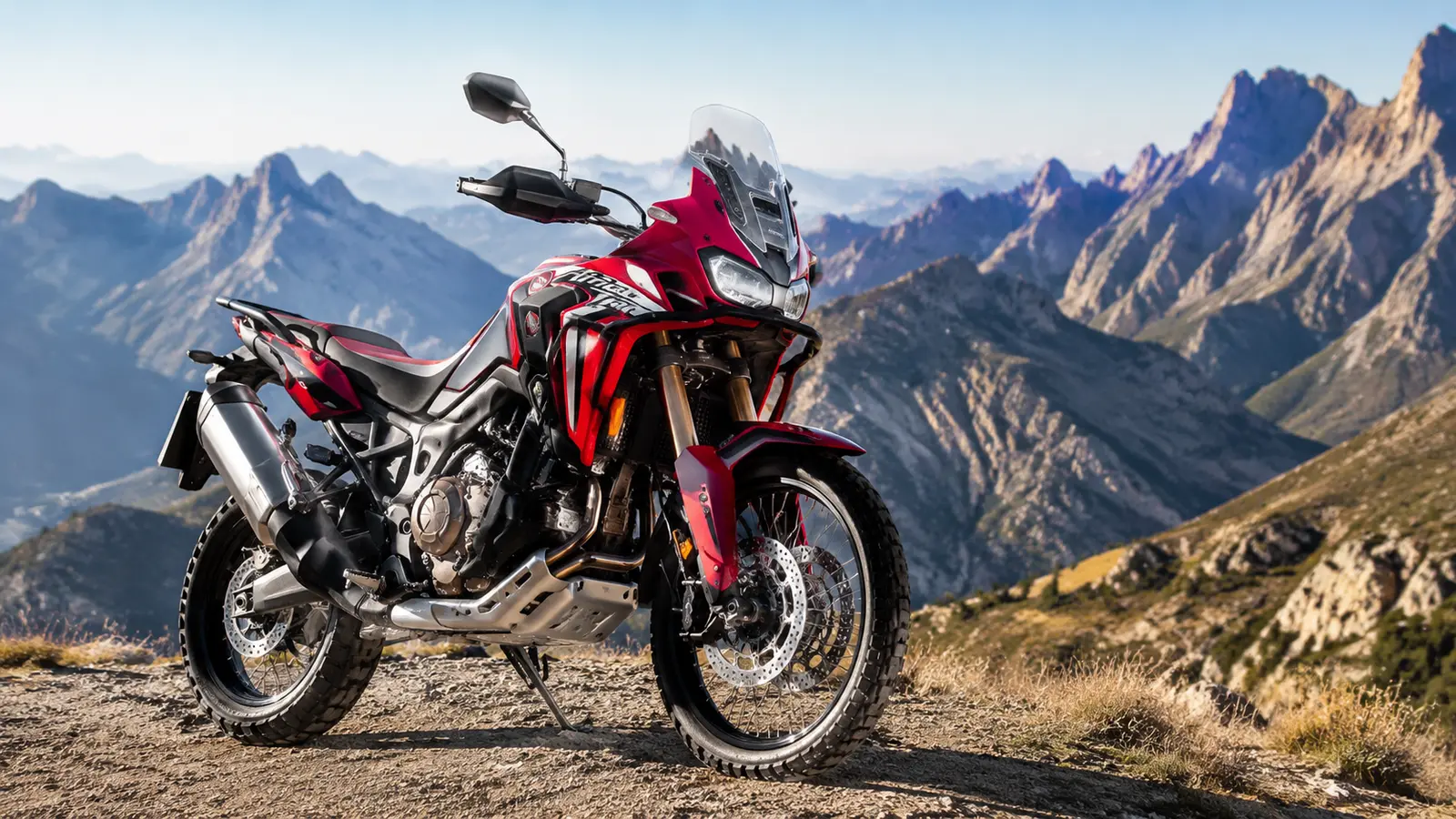 АВТО 1000571 красный Honda Africa Twin в горах