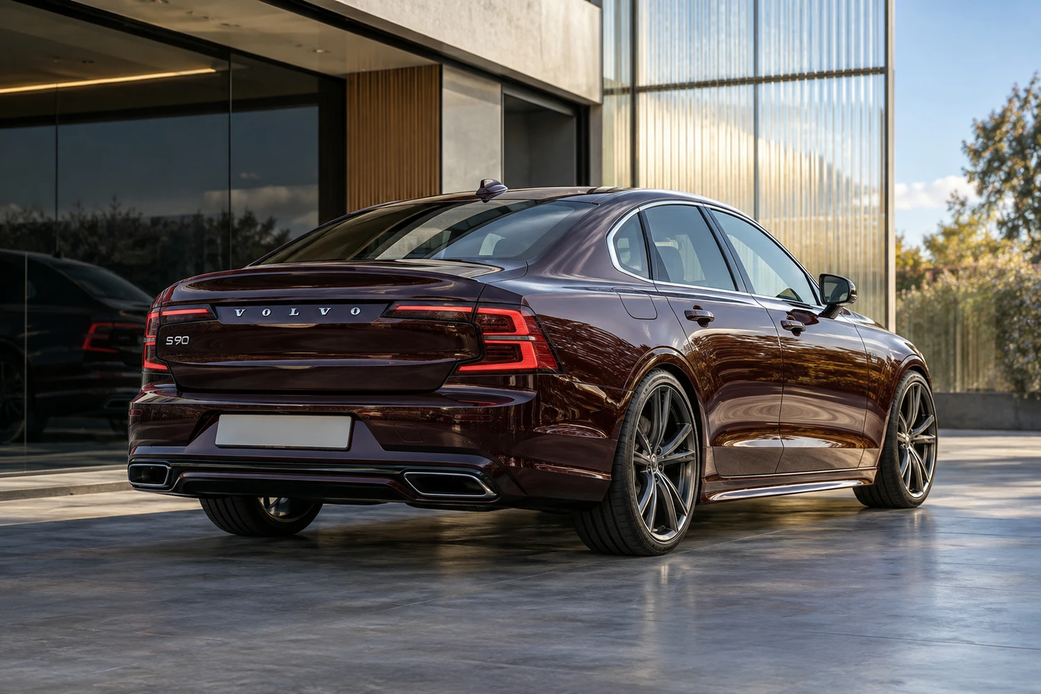 АВТО 1007148 Volvo S90 R Design бордовый стеклянный гараж