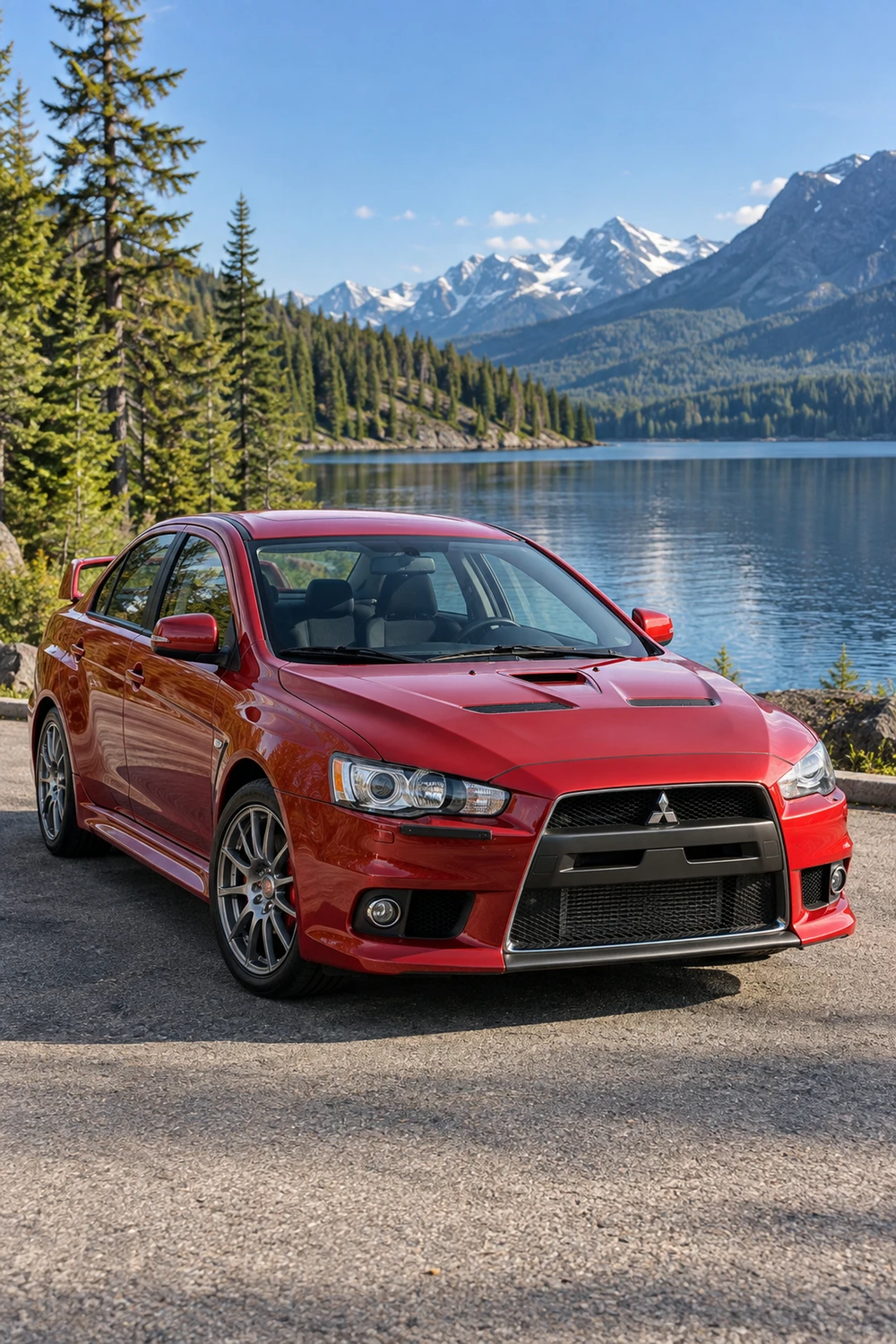 АВТО 1007091 Mitsubishi Evolution X красный солнечный сосняк