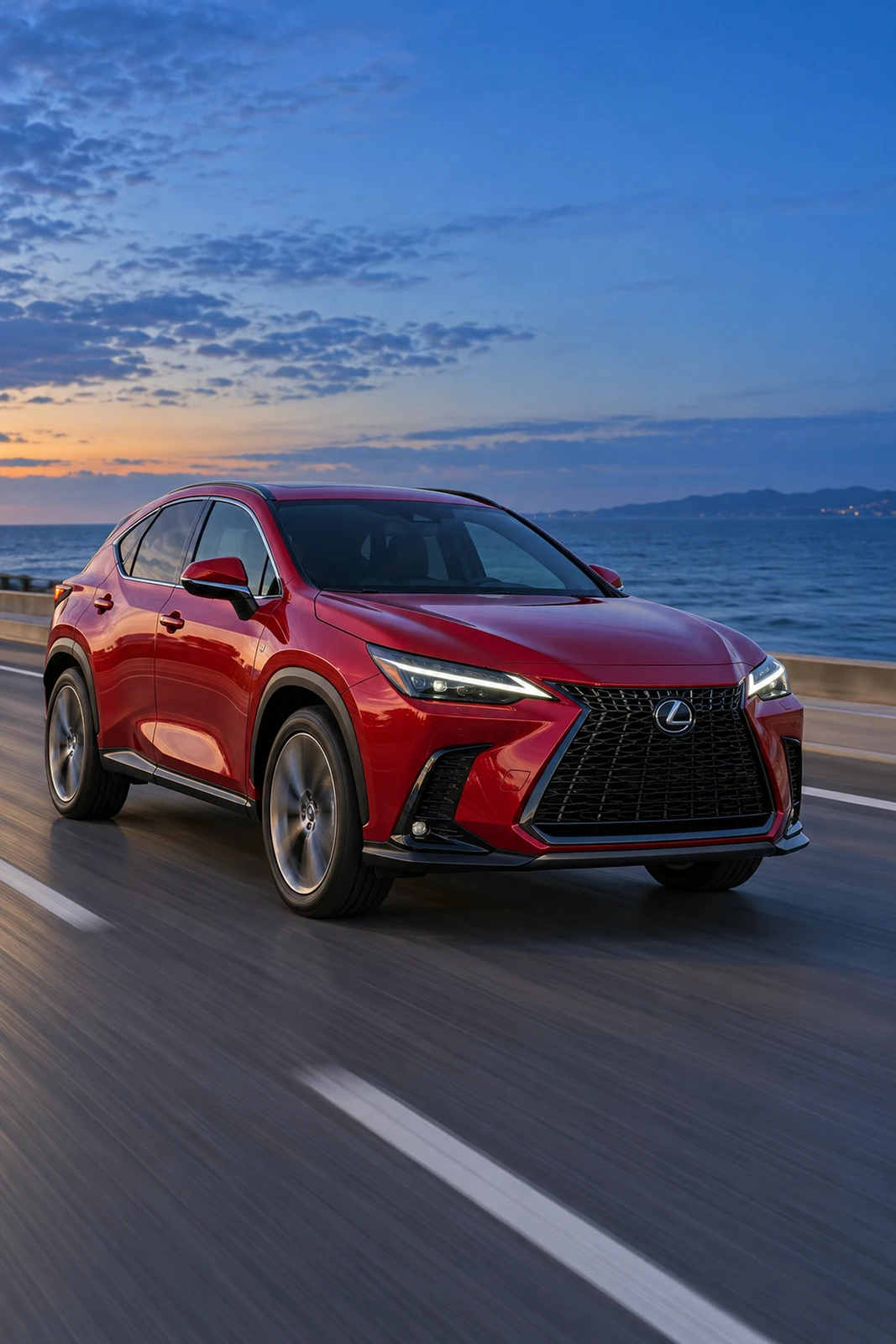АВТО 1007923 Лексус NX350h красный Прибрежная дорога