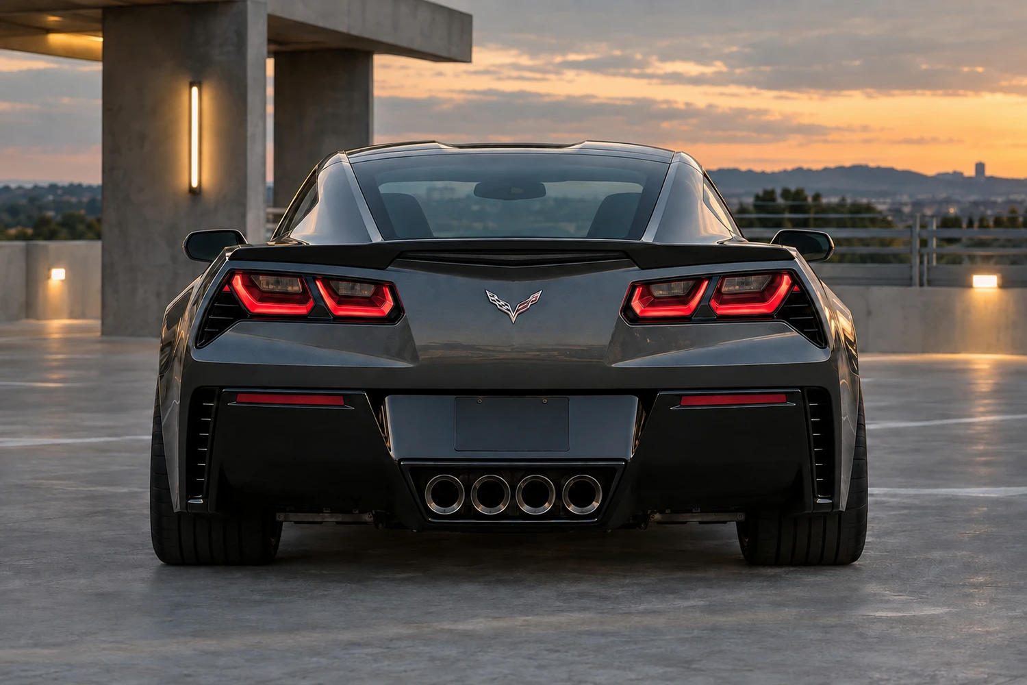 АВТО 1007469 Chevrolet Corvette C7 графит паркинг на крыше