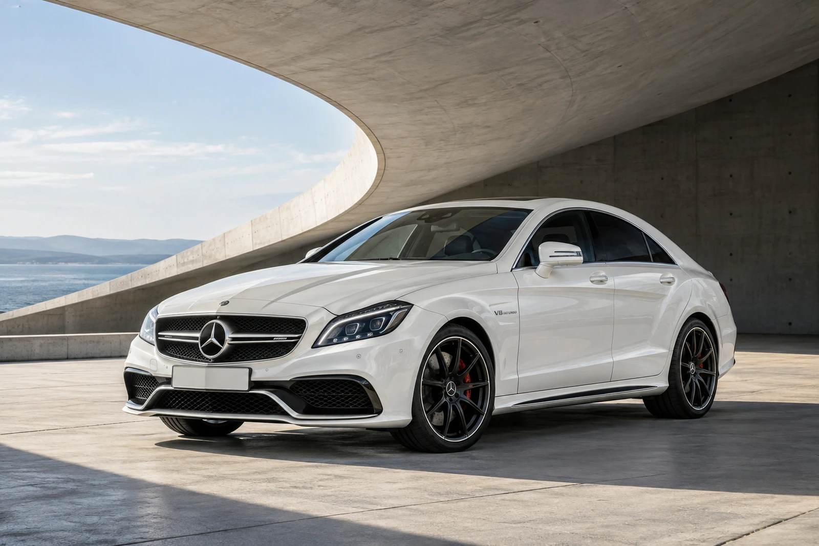 АВТО 1008374 Мерседес CLS63 Белый Скульптурная крыша