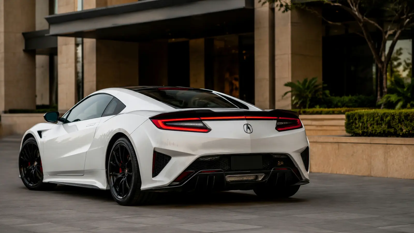 АВТО 1003307 жемчужно-белый Acura NSX Type S крупно заднее плечо телеобъективом