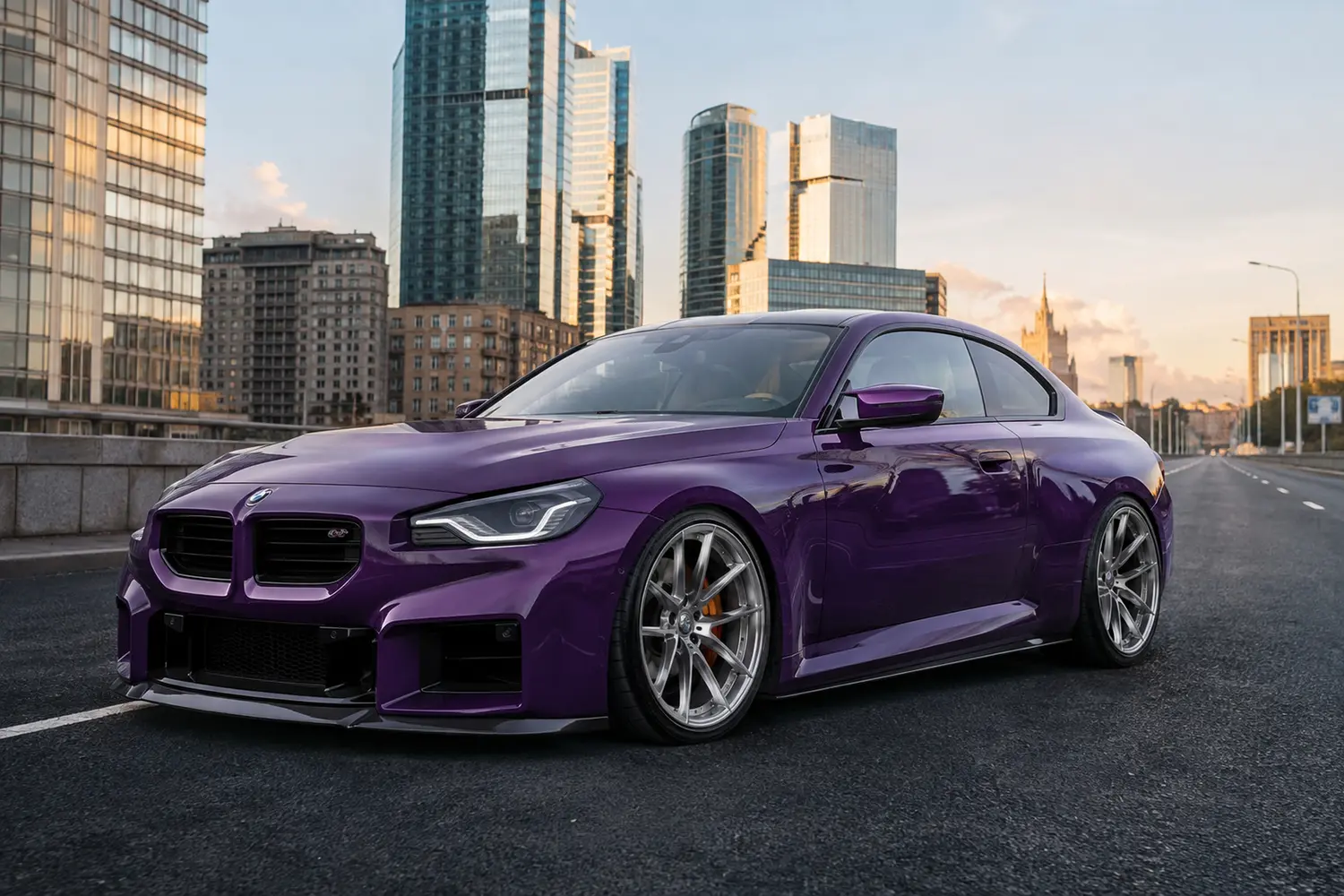 АВТО 1003812 фиолетовый BMW M2 на Новом Арбате в Москве