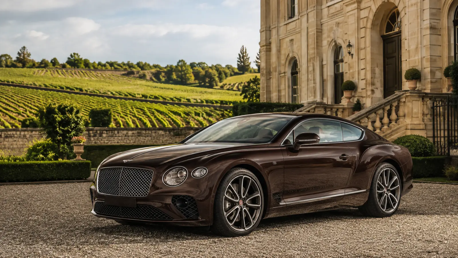 АВТО 1001469 Тёмно-коричневый Bentley Continental GT у виноградной усадьбы