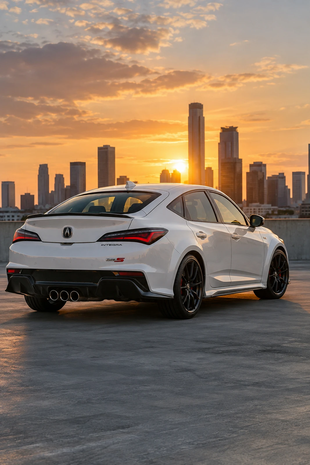 АВТО 1007519 белая Acura Integra Type S на крыше паркинга