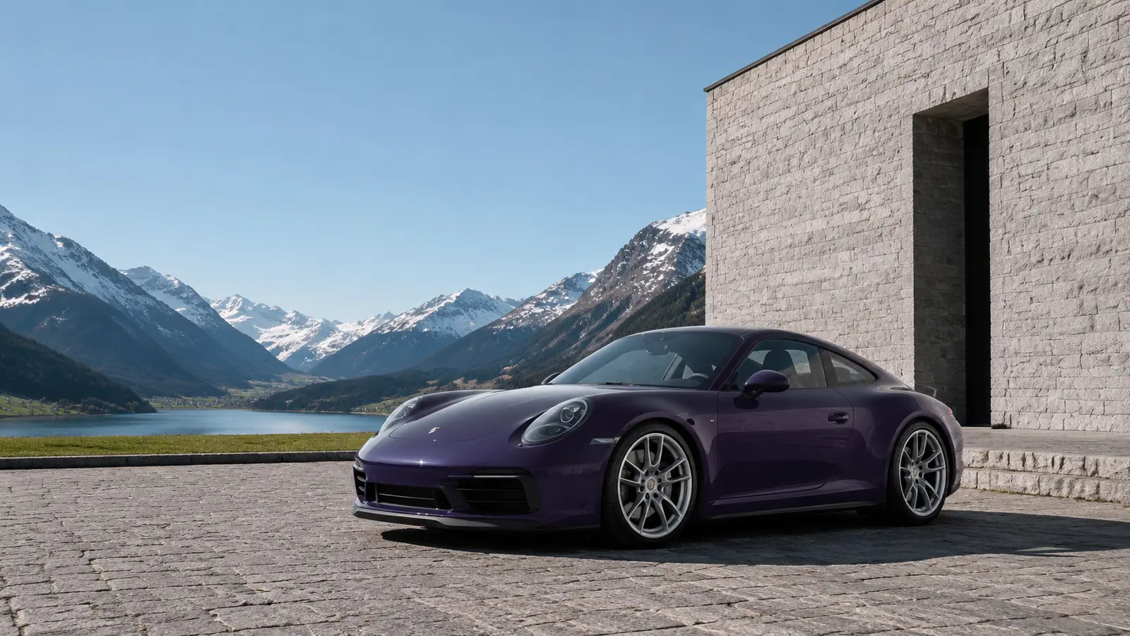 АВТО 1001552 Фиолетовый Porsche 911 GT3 Touring у альпийского архива