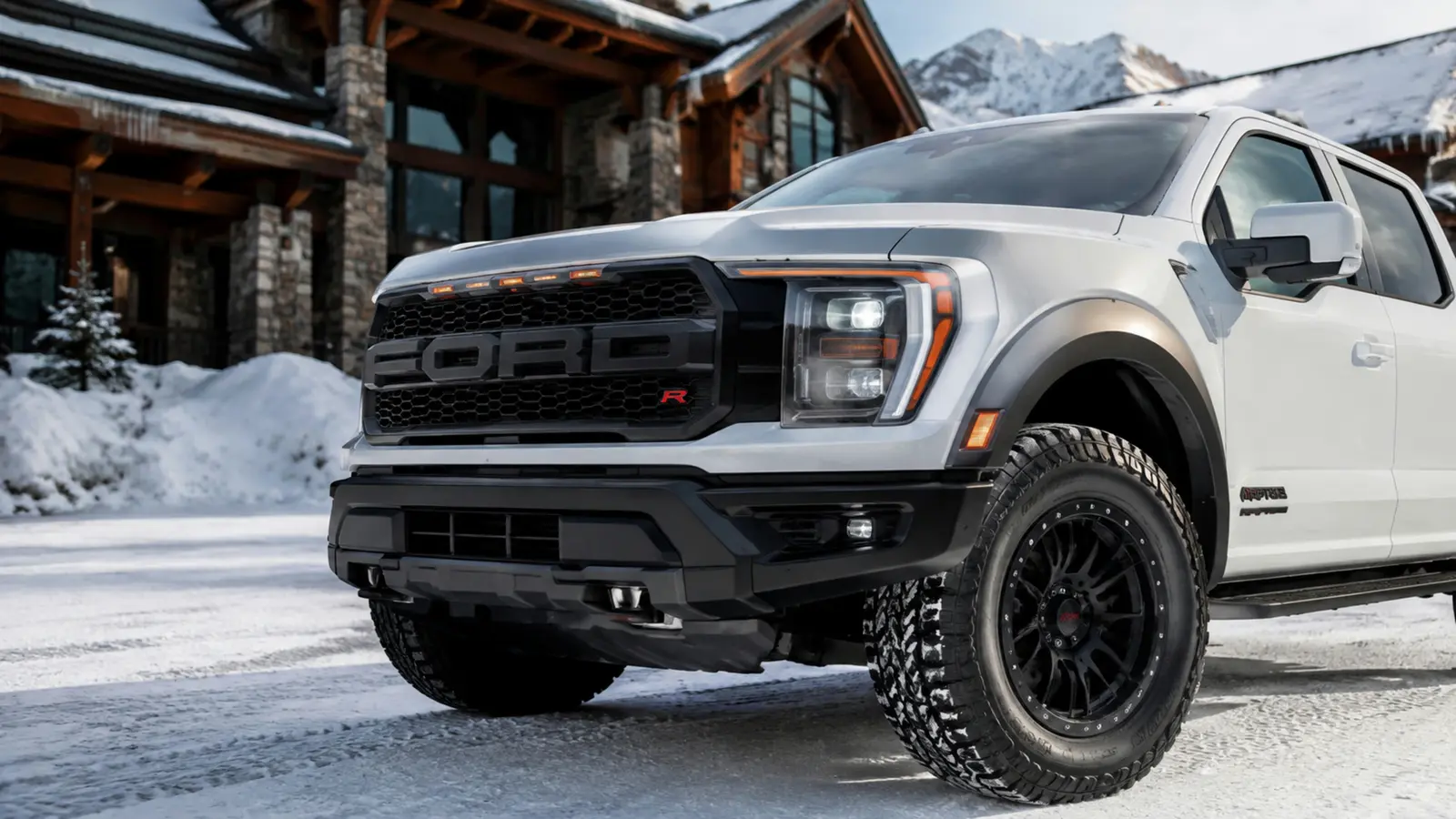 АВТО 1003319 жемчужно-белый Ford F-150 Raptor R крупно фара сбоку