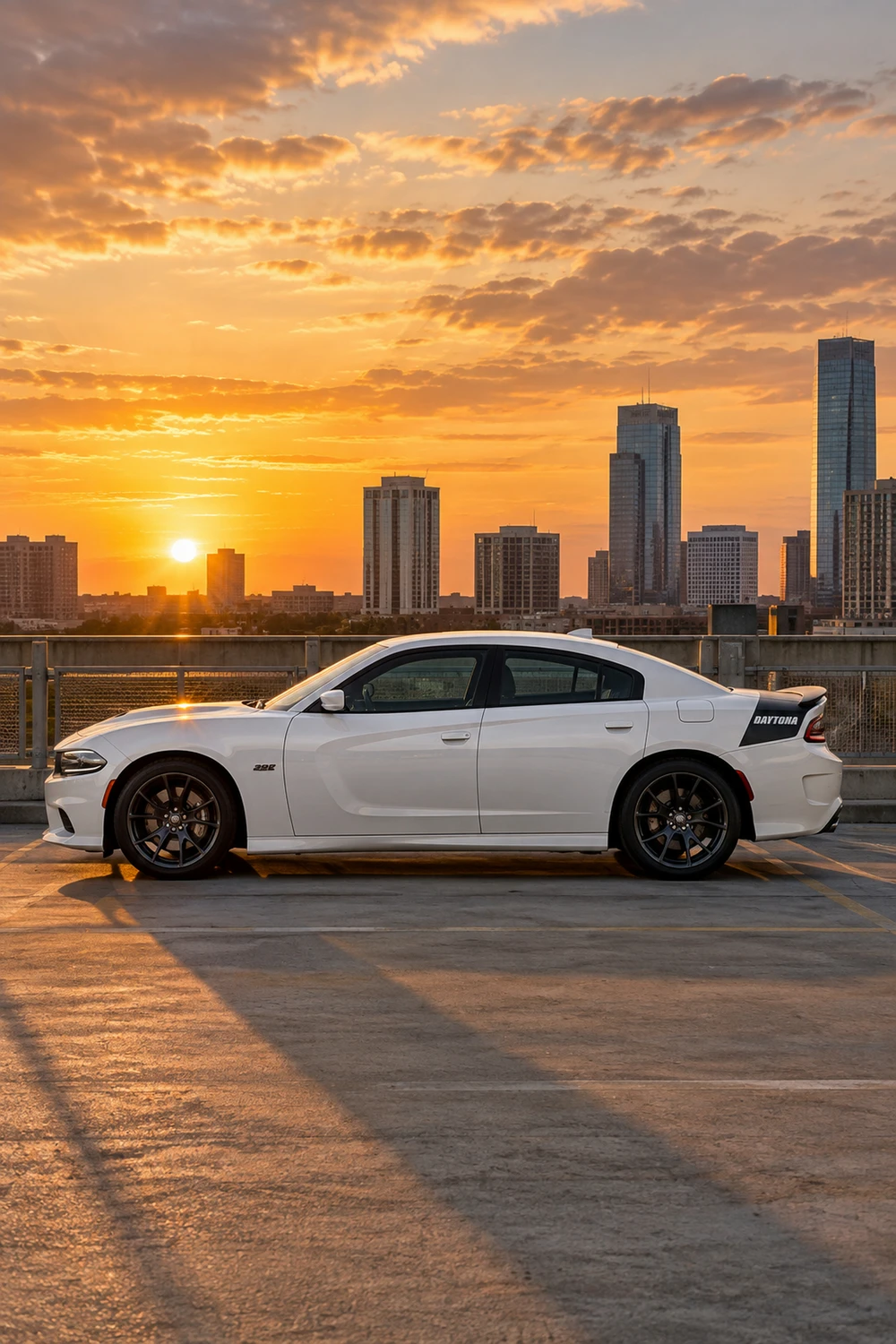 АВТО 1006854 Dodge Charger Daytona белый перламутр паркинг на высоте