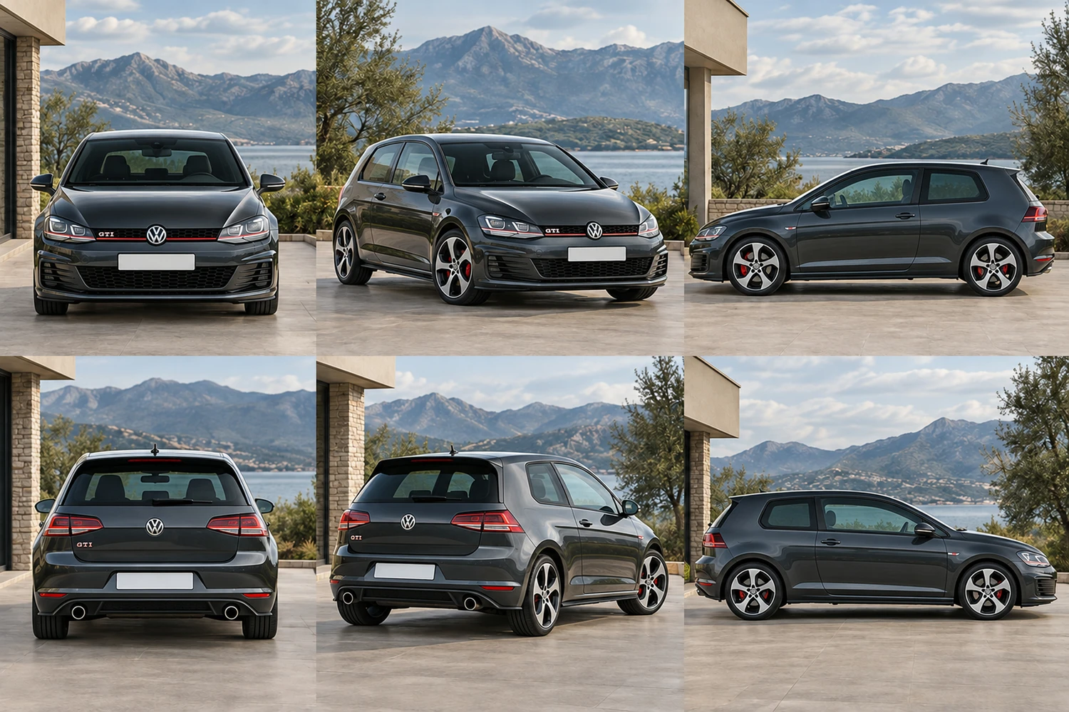 АВТО 1007357 Volkswagen Golf GTI Mk7 графит шесть ракурсов