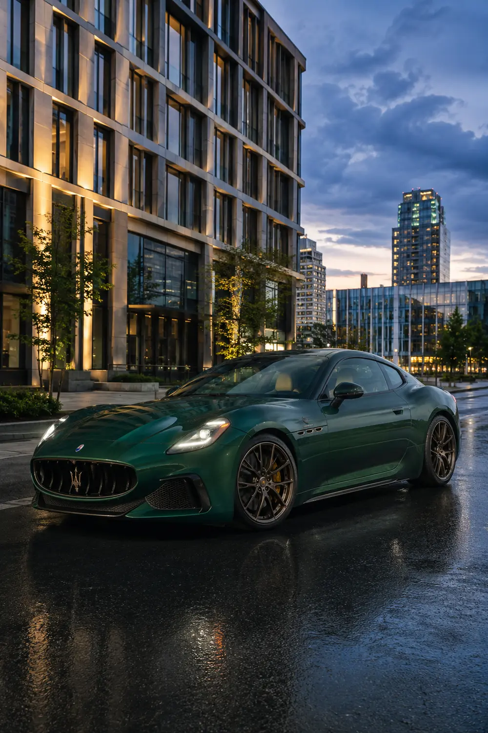 АВТО 1003790 зелёный Maserati GranTurismo Trofeo в Цюрихе