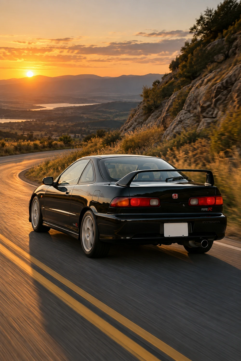 АВТО 1007254 Honda Integra Type R DC2 чёрный горная дорога
