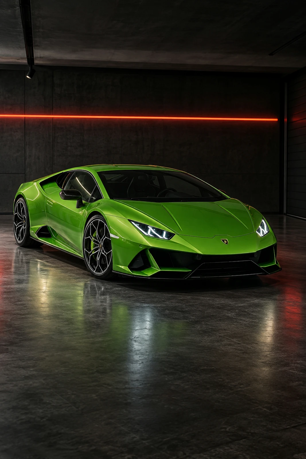 АВТО 1008523 Ламборгини Huracan Evo зелёный Гараж красная линия