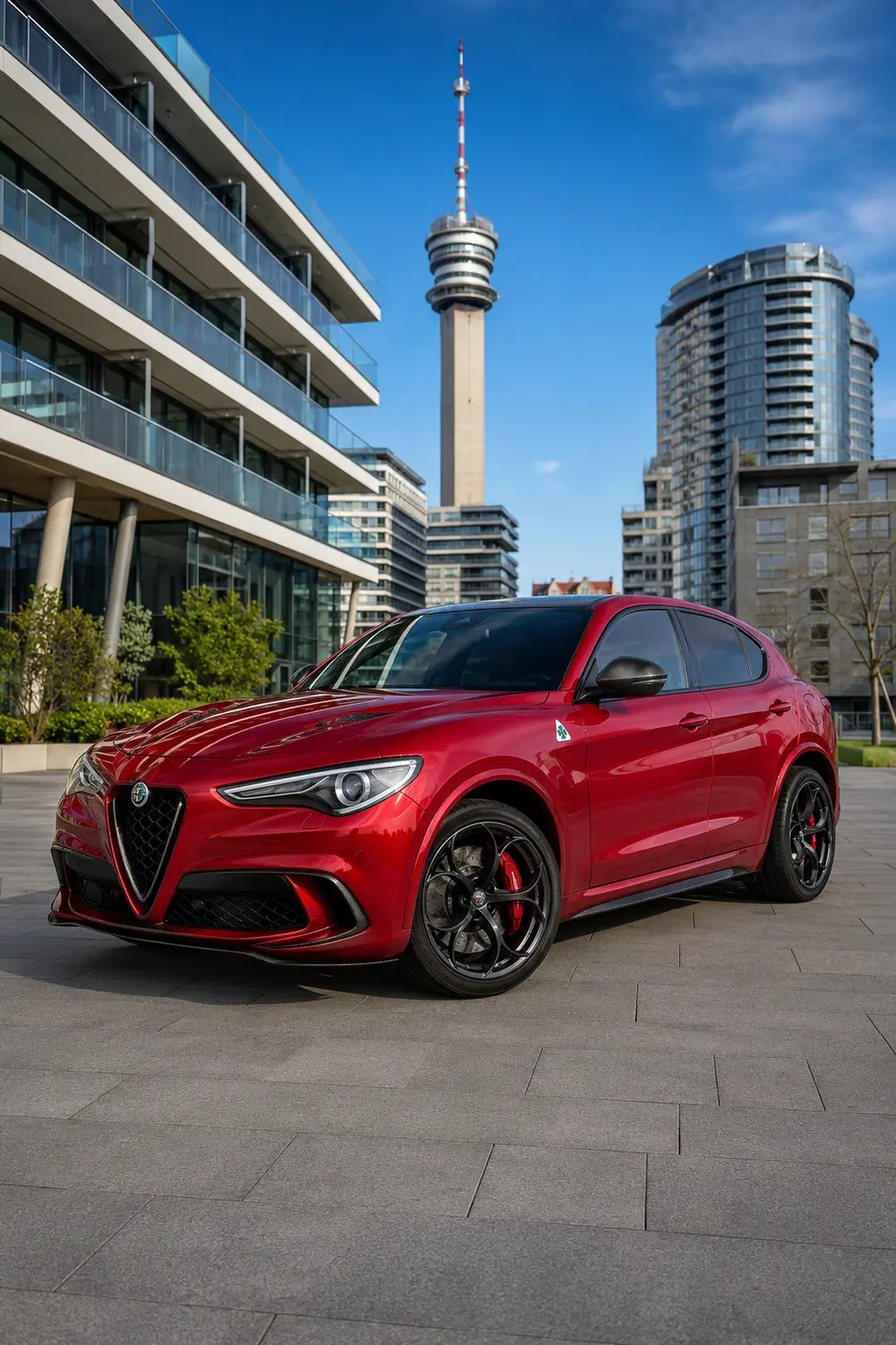 АВТО 1003789 красный Alfa Romeo Stelvio Quadrifoglio в венском Донау-Сити