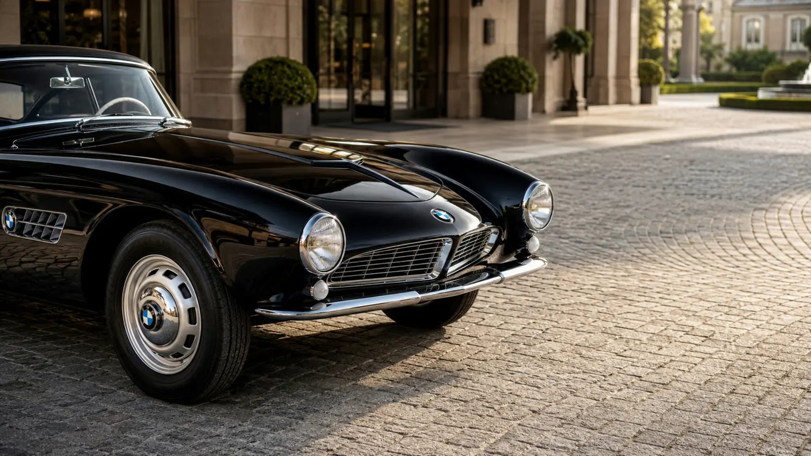 АВТО 1003362 глубокий чёрный BMW 507 крупно фара сбоку